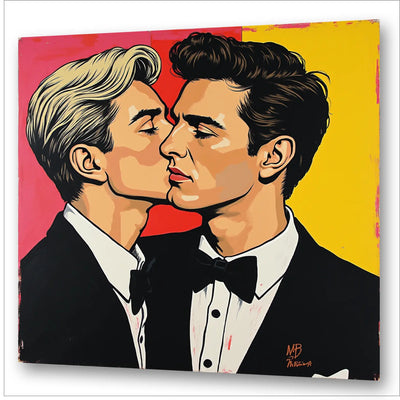 Der Kuss - Gay Love Pop-Art Wandbild | Kunstwerk Bilder KUNSTWERK BILDER