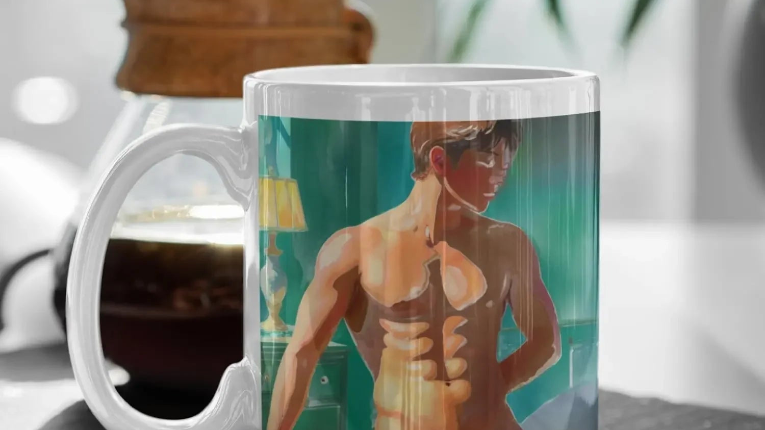 Die meistgekaufte Tasse bei KUNSTWERK BILDER - Erektion zum Morgenkaffee