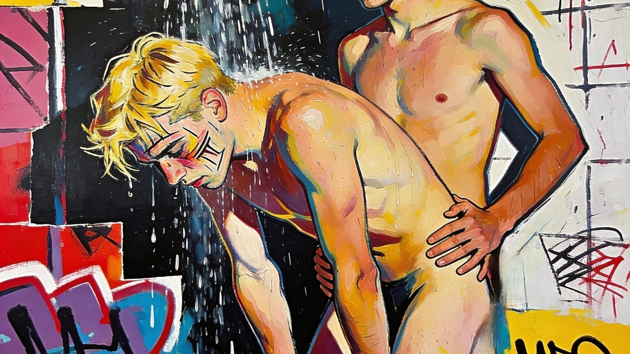 Euer neuer Favorit - Unter der Dusche und von hinten - Analsex im Basquiat Stil