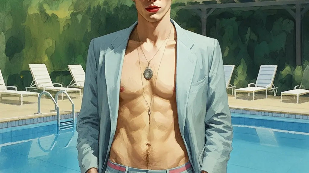 Gay Art Posing am Pool - Kunstdruck bei KUNSTWERK BILDER
