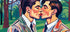 Delaunay trifft Gay Love - Regenbogen-Kuss KUNSTWERK BILDER
