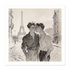 Zwei Männer in inniger Verbundenheit in Paris - Nostalgischer Schwarz-Weiß Stil 1950er - Poster 40x40 cm - Gay Art Paris

