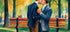 Hopper trifft Gay Love - Kuss im Park KUNSTWERK BILDER