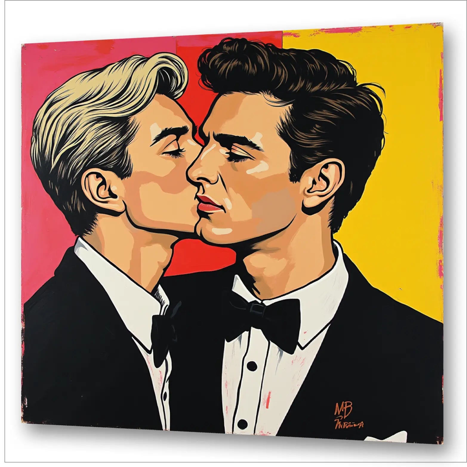 Der Kuss - Gay Love Pop-Art Wandbild | Kunstwerk Bilder KUNSTWERK BILDER