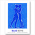 Blue Boys #4 Canvas - Aquarell Männerpaar in Blau | Kunstwerk Bilder KUNSTWERK BILDER