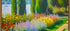Monets Garten Leinwandbild - Impressionistische Wandkunst auf Keilrahmen Kunstwerk Bilder