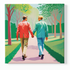 Zwei Männer Hand in Hand im Park – Gay Fine Art Kunstdruck im Hockney-Stil

