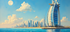 Dubai Burj Al Arab - Van Gogh Stil - Türkisblaues Meer und sanfter Himmel 
