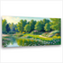 Seerosenteich Monet-Stil - Grüner Wald mit Spiegelungen - Bunter Blumengarten - Impressionismus - Canvas Wandbild
