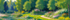 Seerosenteich Monet-Stil - Grüner Wald mit Spiegelungen - Bunter Blumengarten - Impressionismus - Leinwandbild
