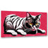 Lauernde Katze auf Pink KUNSTWERK BILDER
