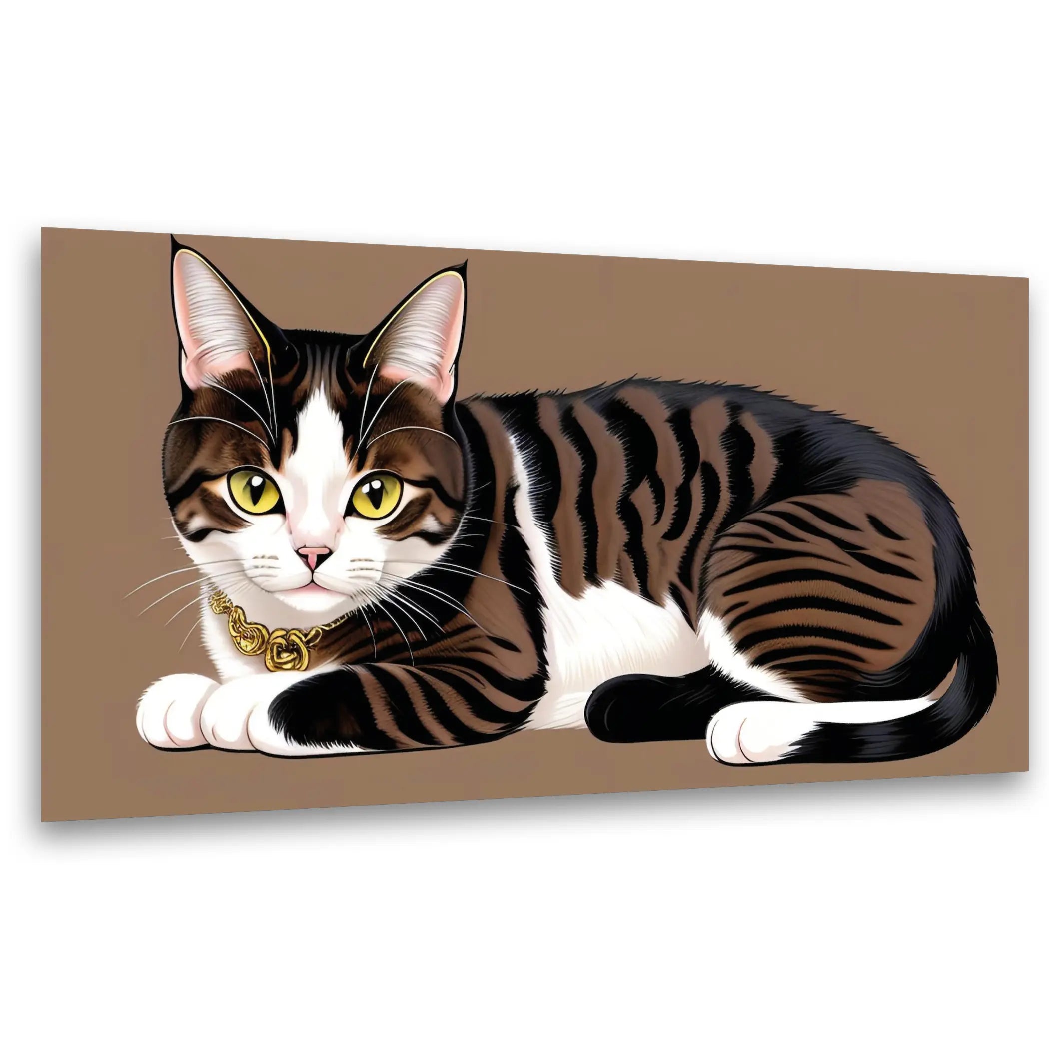 Elegante Katze mit Goldkette KUNSTWERK BILDER