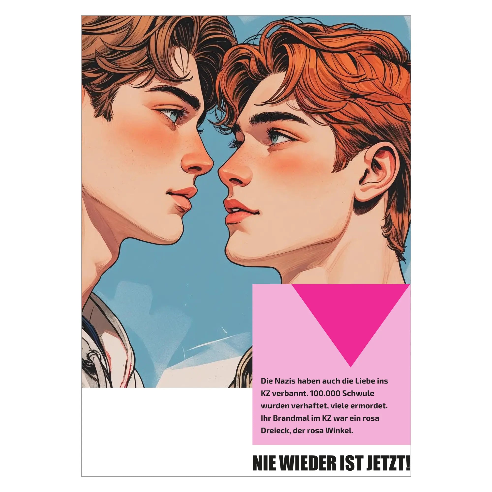 Nie wieder ist jetzt! Poster - Gay Pride & NS-Gedenken Rosa Winkel | Kunstwerk Bilder KUNSTWERK BILDER