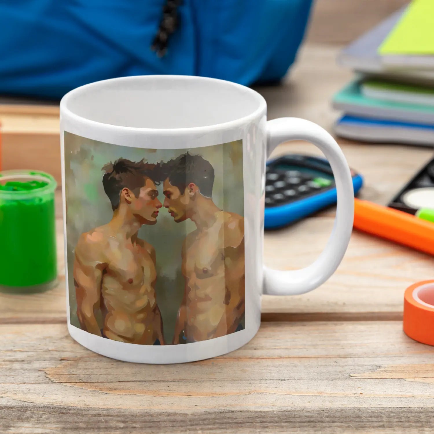 Vor dem Kuss - Gay Love Kunst-Tasse | Kunstwerk Bilder KUNSTWERK BILDER
