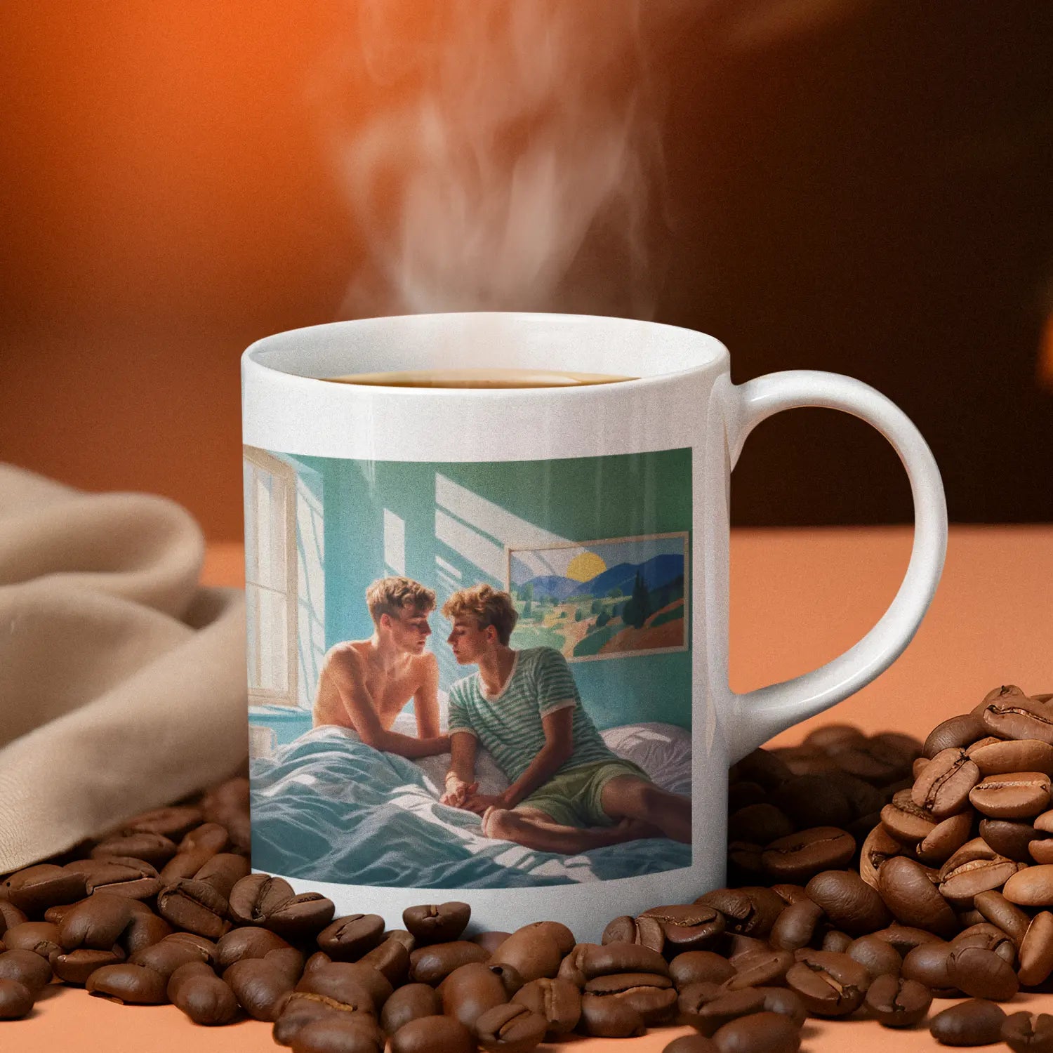 Morgenlicht - Gay Love Kunst-Tasse | Kunstwerk Bilder KUNSTWERK BILDER
