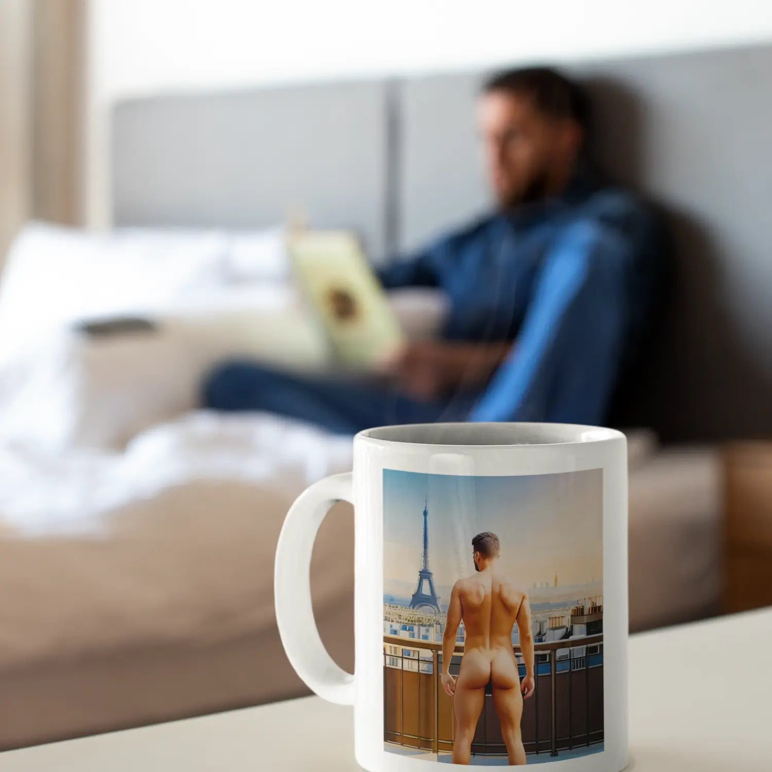 Nackt in Paris - Gay Art Kunst-Tasse | Kunstwerk Bilder KUNSTWERK BILDER