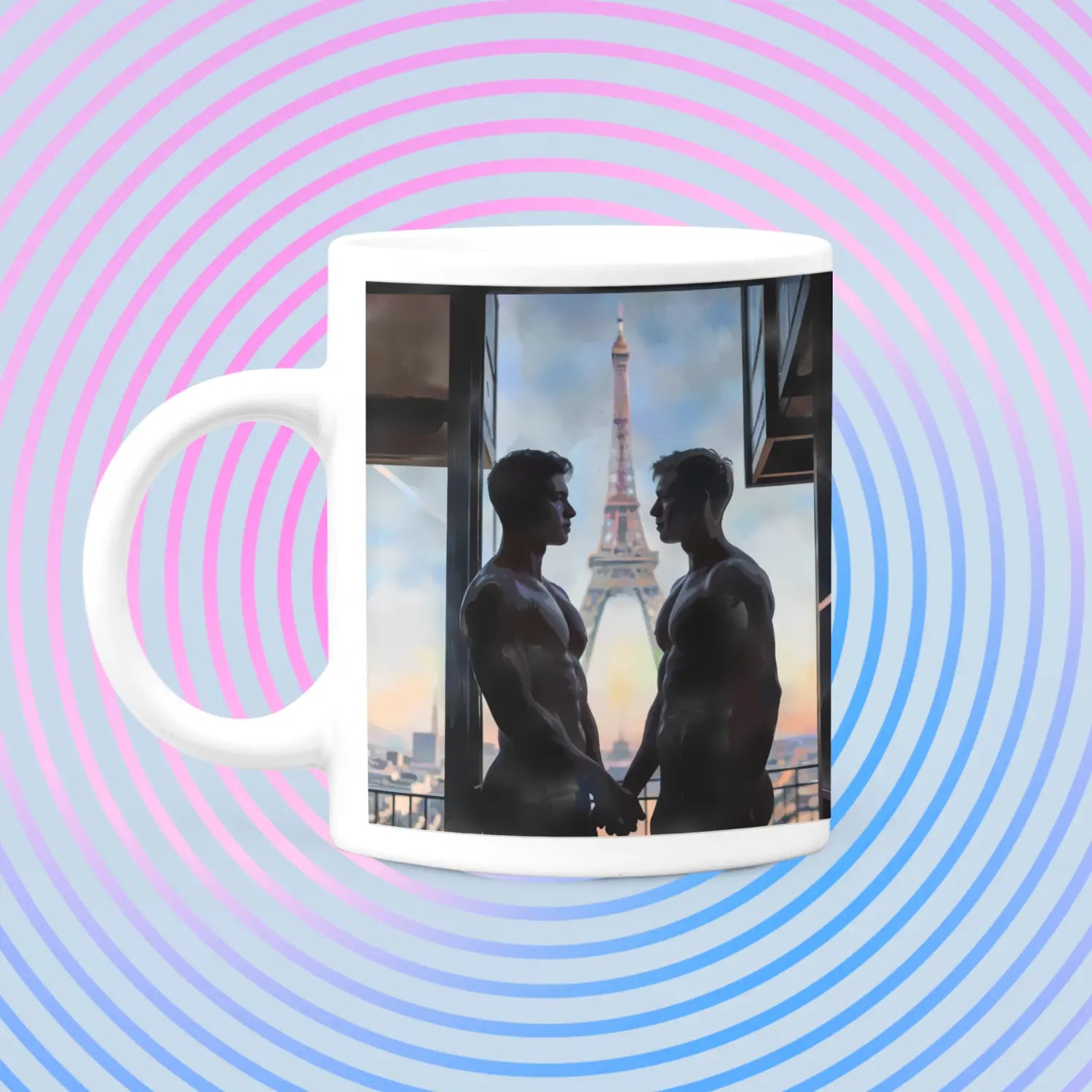 Verliebt in Paris - Gay Love Kunst-Tasse | Kunstwerk Bilder KUNSTWERK BILDER