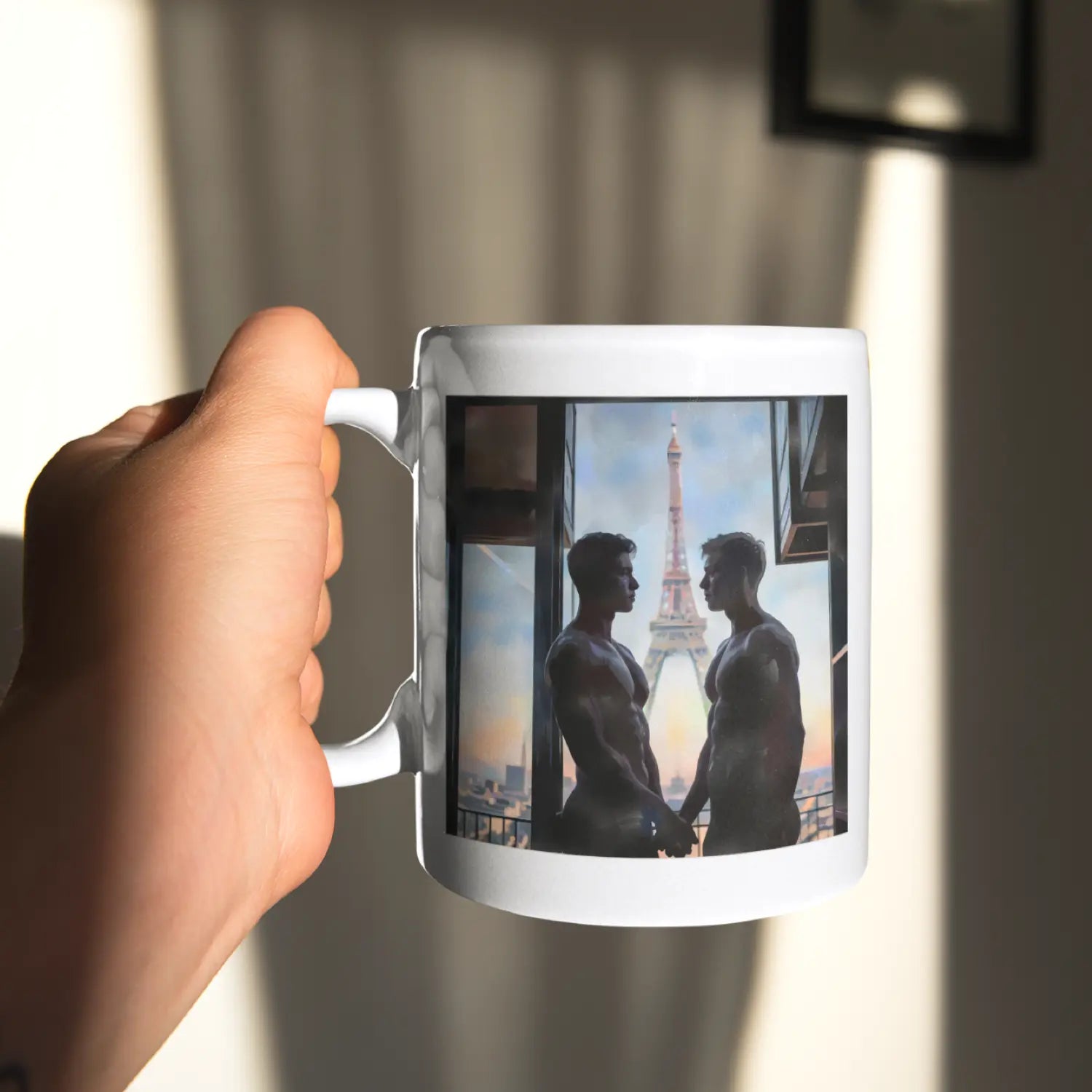 Verliebt in Paris - Gay Love Kunst-Tasse | Kunstwerk Bilder KUNSTWERK BILDER