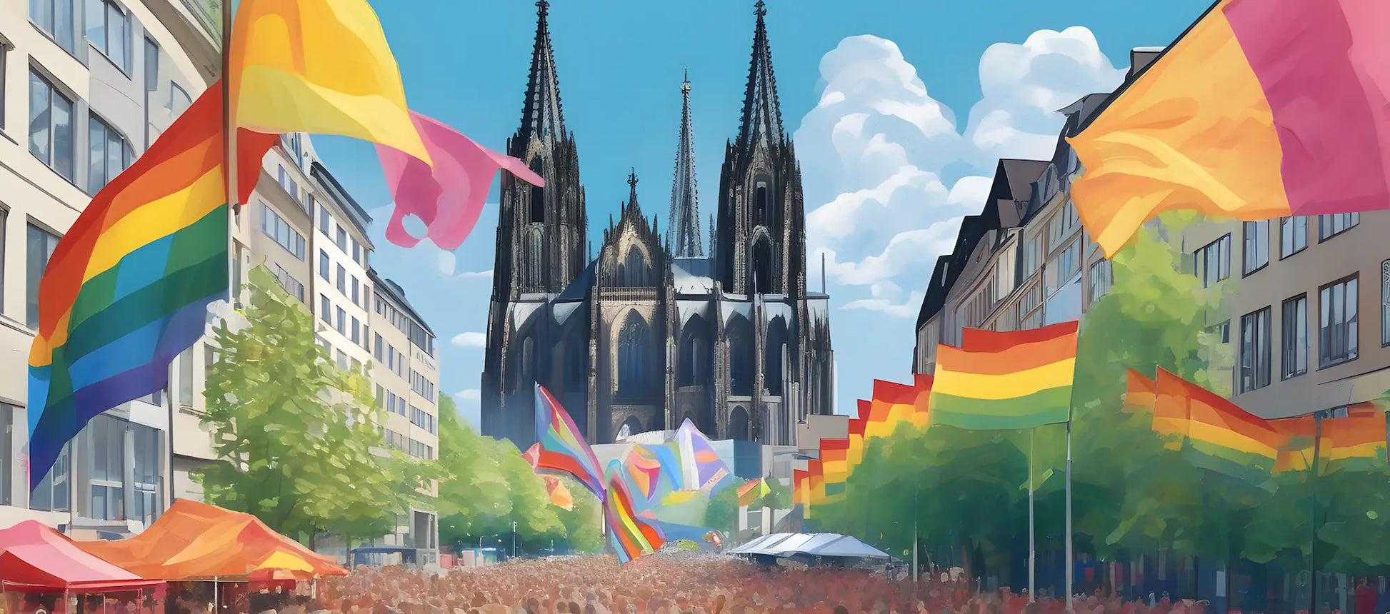 Köln Pride - Regenbogen Kunst-Tasse | Kunstwerk Bilder KUNSTWERK BILDER
