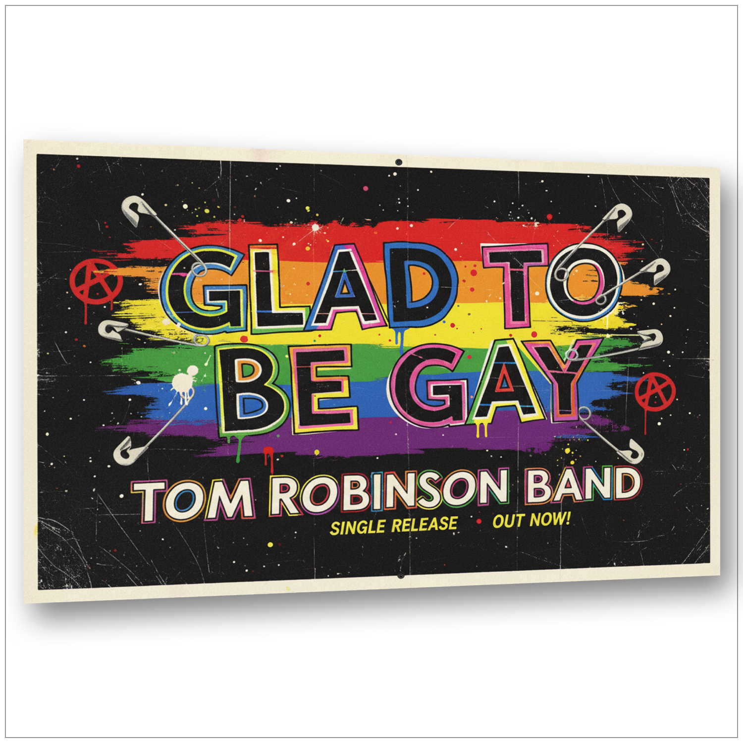 Glad to Be Gay Punk-Poster – Tom Robinson Band Stil, Pride-Hymne 1978
