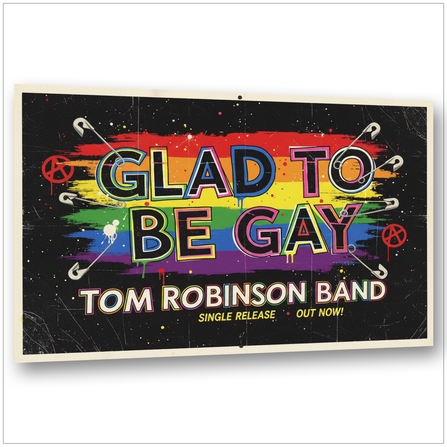 Glad to Be Gay Punk-Poster – Tom Robinson Band Stil, Pride-Hymne 1978
