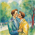 Chagall trifft Gay Love - Traumhafter Kuss KUNSTWERK BILDER