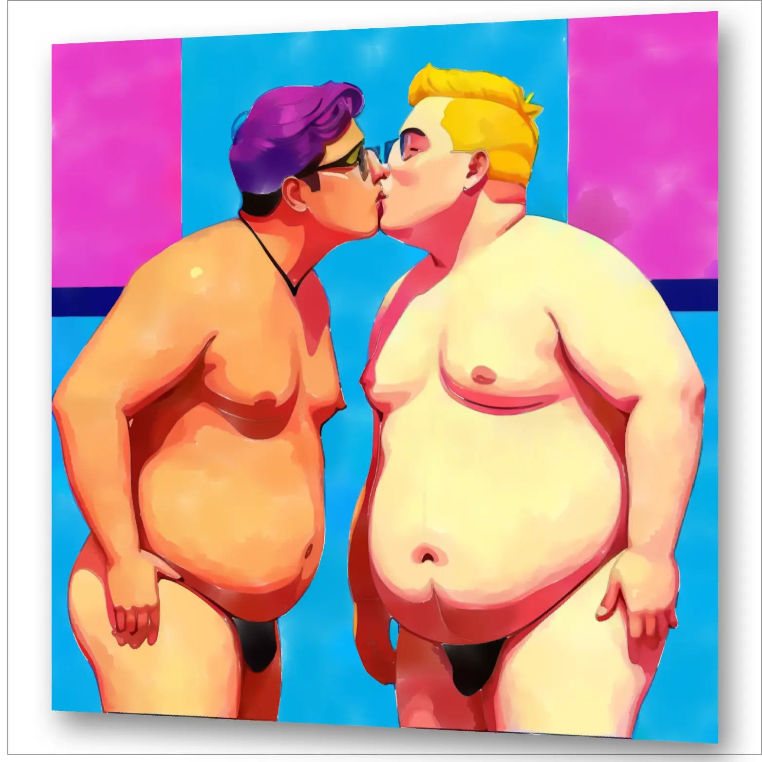 Chubby Pride Kiss - Pop-Art Wandbild | Kunstwerk Bilder KUNSTWERK BILDER