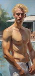 Am Pool - Gay Art Posing - Er bekommt sie alle | Kunstwerk Bilder KUNSTWERK BILDER