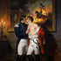 Gay Art – Zwei preußische Offiziere beim Liebesspiel, Kerzenlicht, historisches Ölgemälde im Stil von Tischbein, Preußen 1760
