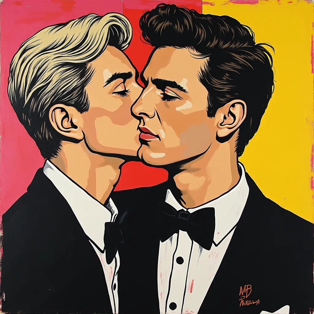 Der Kuss - Gay Love Pop-Art Wandbild | Kunstwerk Bilder KUNSTWERK BILDER