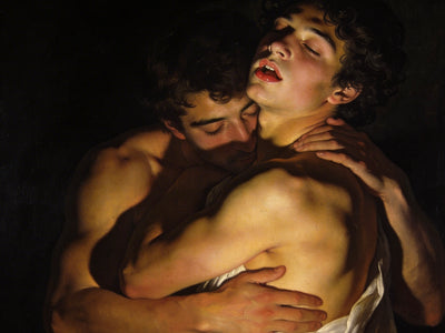 Gay Art – Nackte schwule Männer, Griff zum Hals Kehle, Caravaggio-Stil, Leinwandbild, Kunstdruck, KUNSTWERK BILDER
