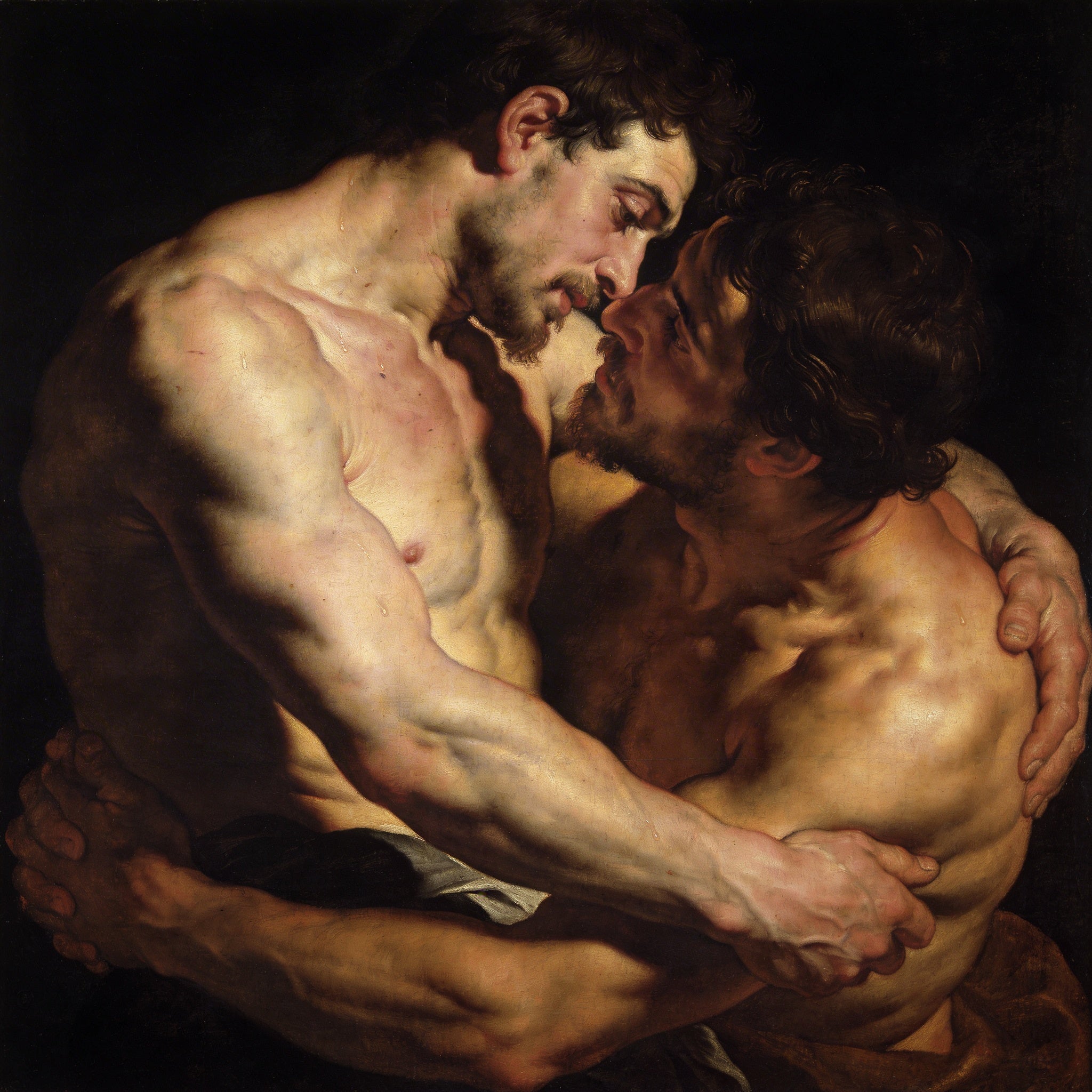 Gay Art – Schwule Männer, Caravaggio trifft Rubens, muskulöse Körper, nackte Haut, Erotik. Leinwandbild, Kunstdruck, KUNSTWERK BILDER
