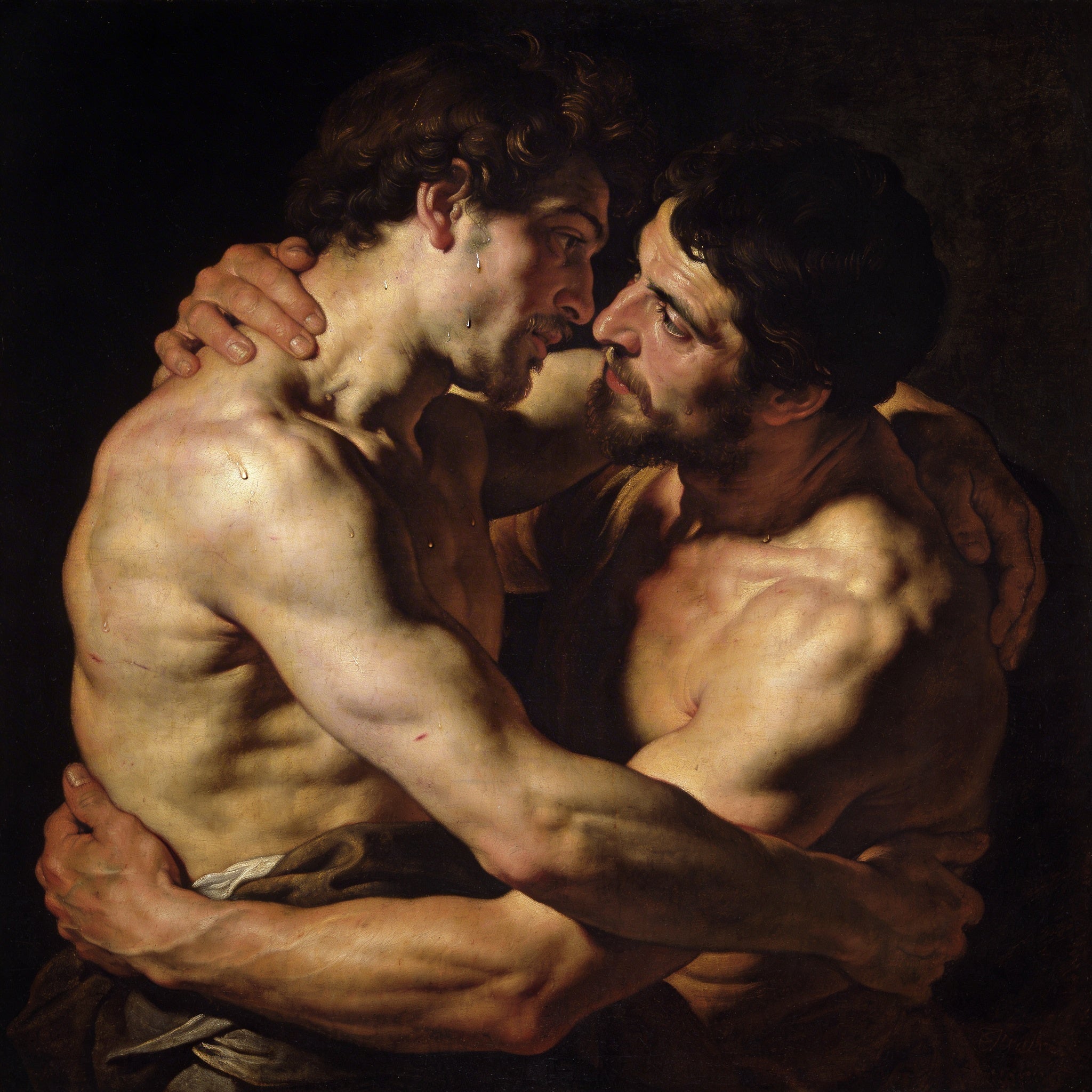 Gay Art – Zwei schwule Männer nackt und ineinander verschlungen im  Caravaggio-Stil, Leinwandbild Canvas print, KUNSTWERK BILDER

