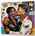 Zwei Männer küssen sich - New York Pop Art Street Art Gay Love 1980er Jahre - Canvas Wandbild
