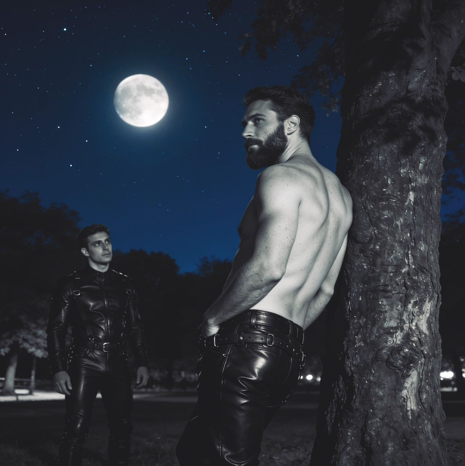 Die Sex-Nacht - Schwules Cruising im Park- Gay Art Wandbild