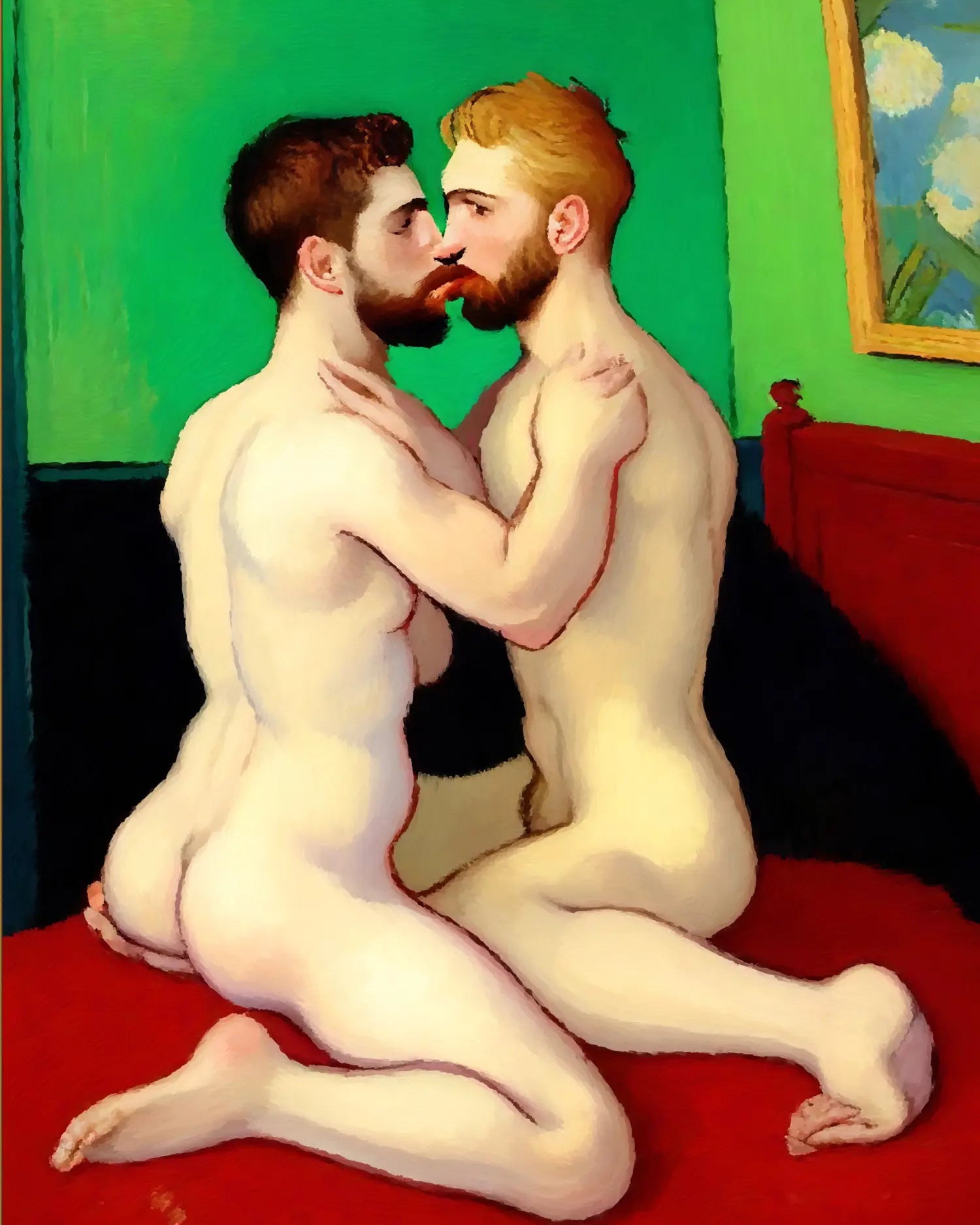 Henri Matisse trifft Gay Love - Inniger Kuss | Kunstwerk Bilder KUNSTWERK BILDER