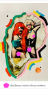 Zwei Drags in ausgelassener Pose - Bunte Collage mit Austernschale - Gay Art - Canvas Wandbild - Tim Lienhard

