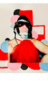 Glamour-Pose mit roter Sonnenbrille - Geometrische Collage - Gay Art - Canvas Wandbild - Tim Lienhard
