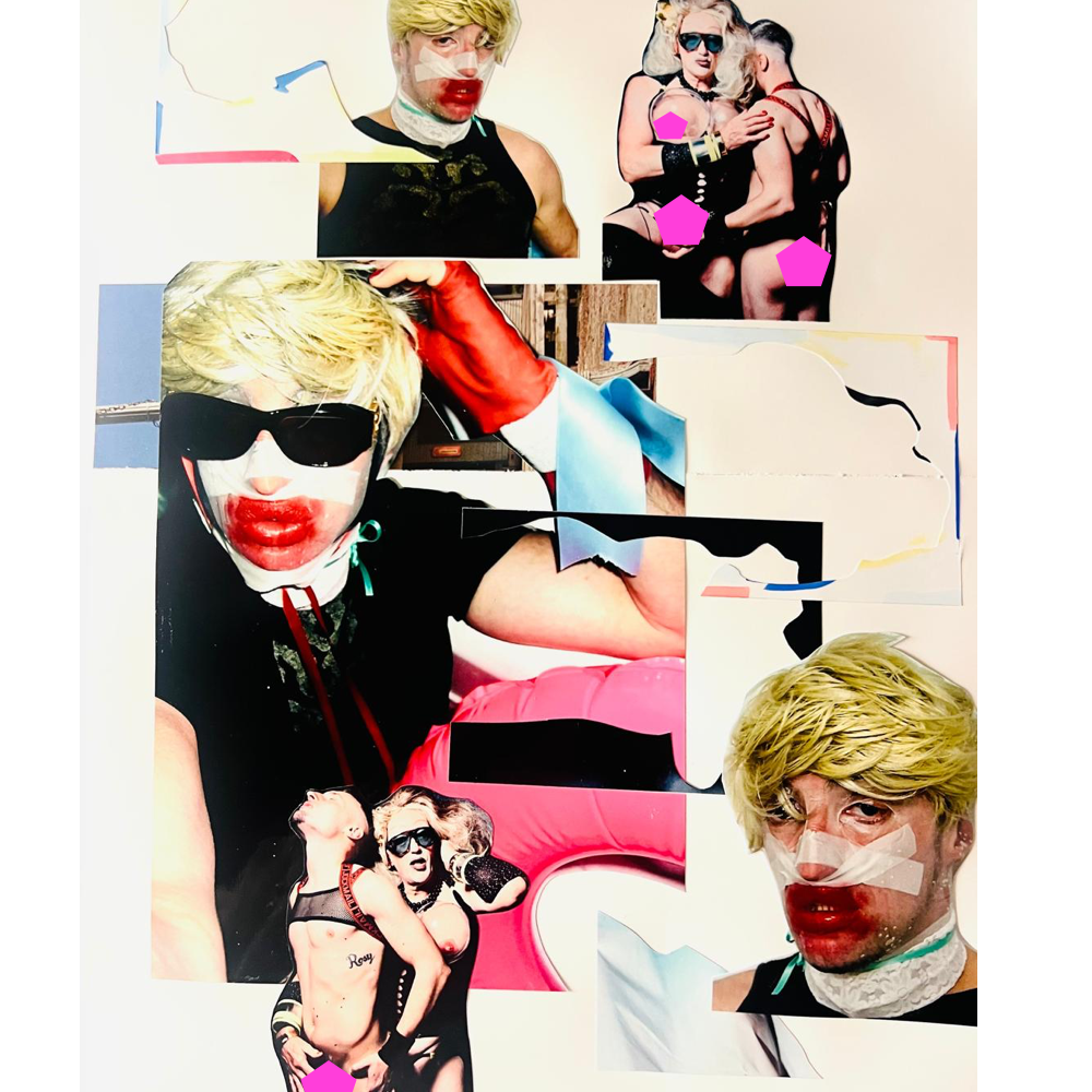 Mehrfach-Collage mit blonder Perücke - Identität in Fragmenten - Gay Art - Canvas - Tim Lienhard


