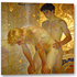 Produktansicht des erotischen Wandbilds „Arschfick mit Poesie“: Schwuler Sex unter fließendem Wasser trifft auf Gustav Klimts goldene Bildsprache. Der dunkelhaarige Partner hält den vorgebeugten blonden Mann an der Hüfte.