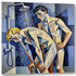 Produktansicht des kubistischen Gay-Art-Wandbilds: Arschfick unter fließendem Wasser, übersetzt in geometrische Körperflächen. Schwuler Sex trifft auf die kantige Formensprache Pablo Picassos.
