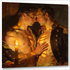 Gay Erotic Art Wandbild: Zwei preußische Offiziere öffnen ihre Uniformen und berühren einander voller schwuler Lust im Kerzenlicht.
