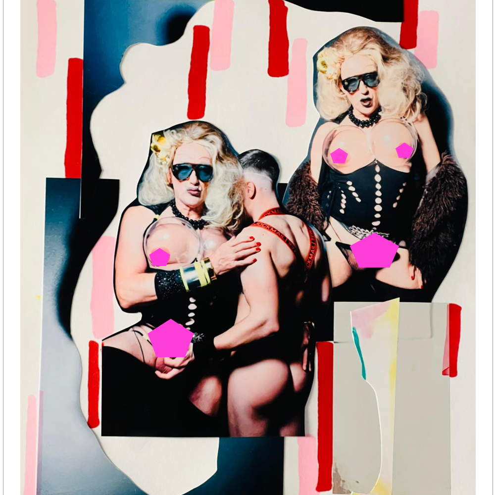 ANGELO 01 – Drag Collage von Tim Lienhard, multiplizierte Selbstinszenierung
