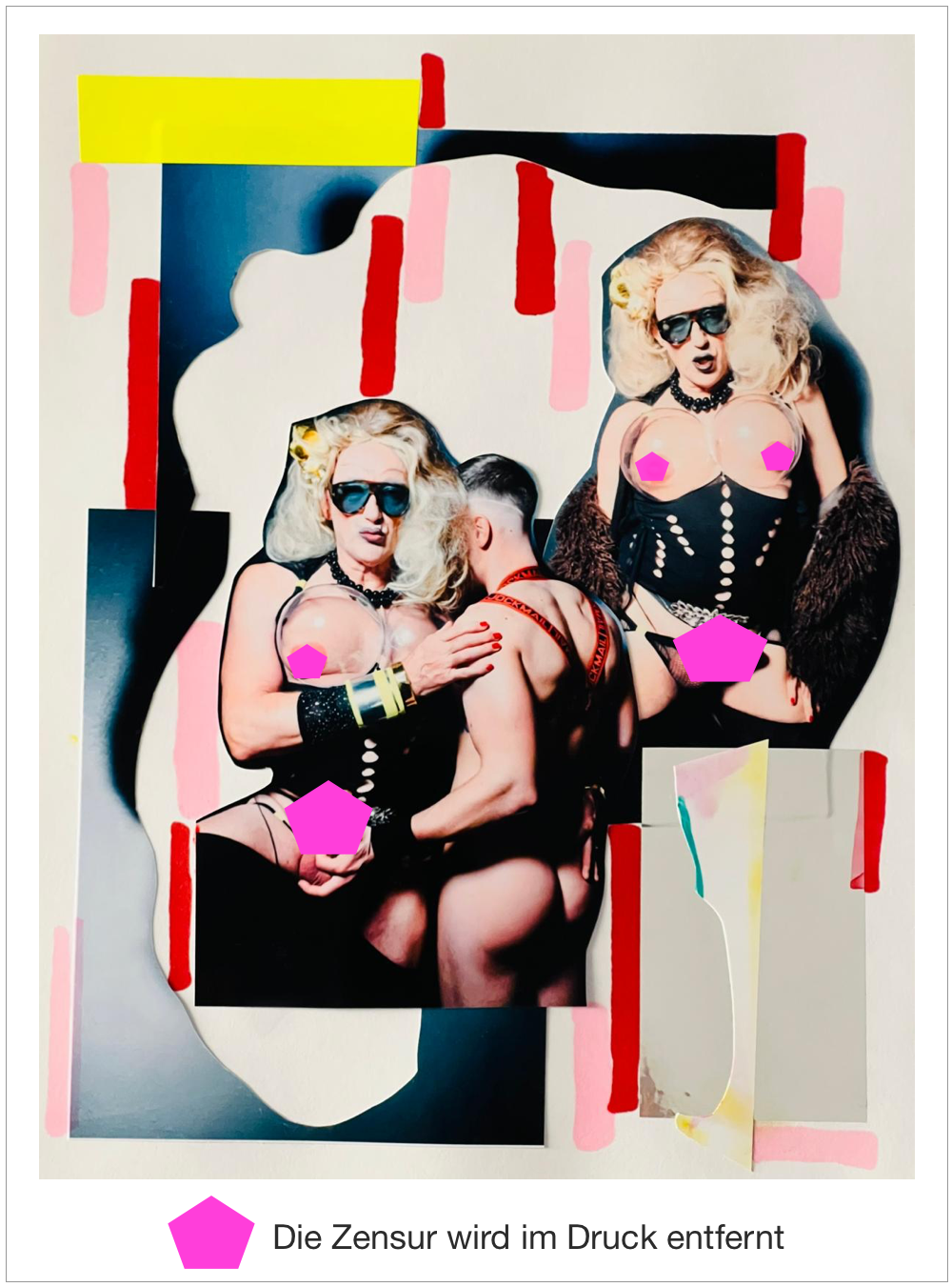 ANGELO 01 – Drag Collage von Tim Lienhard, multiplizierte Selbstinszenierung
